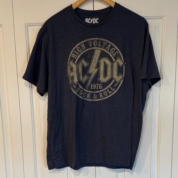 AC/DC Other - AC/DC Mens Navy High Voltage T-Shirt Size LT
